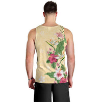 Hawaii Tropical Flowers Men Tank Top Polynesian Tattoo Buttermilk LT05 - Polynesian Pride