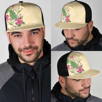 Hawaii Tropical Flowers Mesh Trucker Cap Polynesian Tattoo Buttermilk LT05 - Polynesian Pride