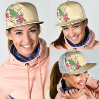 Hawaii Tropical Flowers Mesh Trucker Cap Polynesian Tattoo Buttermilk LT05 - Polynesian Pride