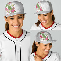 Hawaii Tropical Flowers Baseball Net Cap Polynesian Tattoo White LT05 - Polynesian Pride