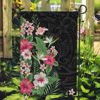Hawaii Tropical Flowers Garden Flag Polynesian Tattoo Black LT05 Garden Flag Black - Polynesian Pride