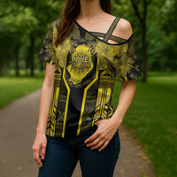 Niue The Rock Cross Shoulder Shirt The Island Of The Uga LT05 - Polynesian Pride