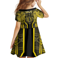 Niue The Rock Family Matching Off The Shoulder Long Sleeve Dress and Hawaiian Shirt The Island Of The Uga - Polynesian Pride