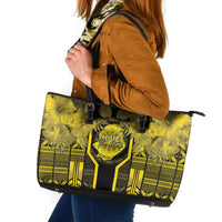 Niue The Rock Leather Tote Bag The Island Of The Uga LT05 Black - Polynesian Pride