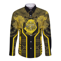 Niue The Rock Long Sleeve Button Shirt The Island Of The Uga LT05 Unisex Black - Polynesian Pride