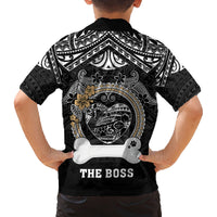 Personalized Shiba Inu Dog Family Matching Off Shoulder Maxi Dress and Hawaiian Shirt With Polynesian Heart Name Tags LT05 - Polynesian Pride