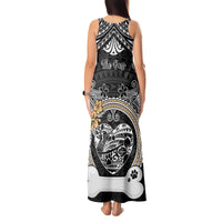 Personalized Shiba Inu Dog Tank Maxi Dress With Polynesian Heart Name Tags LT05 - Polynesian Pride