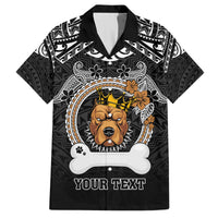Personalized Pitbull Dog Hawaiian Shirt With Polynesian Heart Name Tags LT05 Black - Polynesian Pride