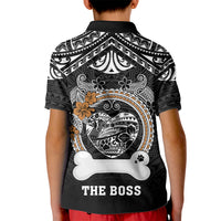 Personalized Pitbull Dog Kid Polo Shirt With Polynesian Heart Name Tags LT05 - Polynesian Pride