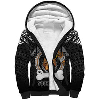 Personalized Pitbull Dog Sherpa Hoodie With Polynesian Heart Name Tags LT05 Unisex Black - Polynesian Pride