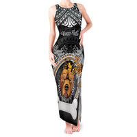 Personalized Pitbull Dog Tank Maxi Dress With Polynesian Heart Name Tags LT05 Women Black - Polynesian Pride