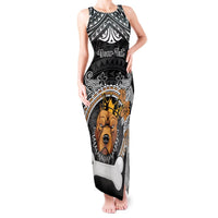 Personalized Pitbull Dog Tank Maxi Dress With Polynesian Heart Name Tags LT05 Women Black - Polynesian Pride