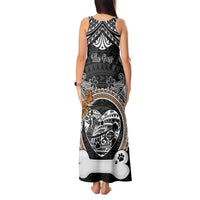 Personalized Pitbull Dog Tank Maxi Dress With Polynesian Heart Name Tags LT05 - Polynesian Pride