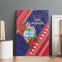 Guam Christmas Canvas Wall Art Felis Nabidat Guaman Seal With Poinsettia LT05 - Polynesian Pride