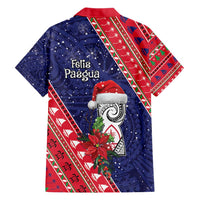 Guam Christmas Hawaiian Shirt Felis Nabidat Guaman Seal With Poinsettia LT05 - Polynesian Pride