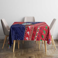 Guam Christmas Tablecloth Felis Nabidat Guaman Seal With Poinsettia LT05 - Polynesian Pride