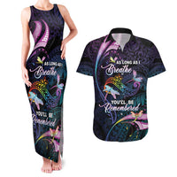 Personalised Polynesia Memorial Couples Matching Tank Maxi Dress and Hawaiian Shirt Always Remembered Dragonfly Polynesian Style LT05 Colorful - Polynesian Pride