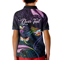 Personalised Polynesia Memorial Kid Polo Shirt Always Remembered Dragonfly Polynesian Style