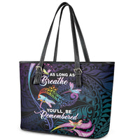 Polynesia Memorial Leather Tote Bag Always Remembered Dragonfly Polynesian Style LT05 - Polynesian Pride