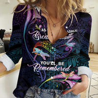 Personalised Polynesia Memorial Women Casual Shirt Always Remembered Dragonfly Polynesian Style
