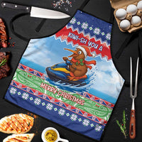 New Zealand Christmas Apron Funny Jet Ride Kiwi Xmas - Polynesian Pride