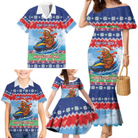 New Zealand Christmas Family Matching Mermaid Dress and Hawaiian Shirt Funny Jet Ride Kiwi Xmas - Polynesian Pride