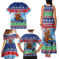 New Zealand Christmas Family Matching Tank Maxi Dress and Hawaiian Shirt Funny Jet Ride Kiwi Xmas - Polynesian Pride