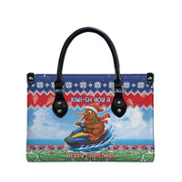 New Zealand Christmas Leather Bag Funny Jet Ride Kiwi Xmas - Polynesian Pride
