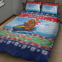 New Zealand Christmas Quilt Bed Set Funny Jet Ride Kiwi Xmas - Polynesian Pride