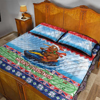 New Zealand Christmas Quilt Bed Set Funny Jet Ride Kiwi Xmas - Polynesian Pride
