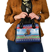 New Zealand Christmas Shoulder Handbag Funny Jet Ride Kiwi Xmas - Polynesian Pride