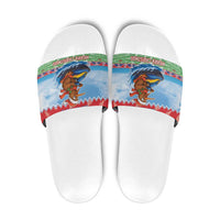 New Zealand Christmas Slide Sandals Funny Jet Ride Kiwi Xmas - Polynesian Pride