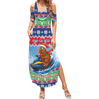 New Zealand Christmas Summer Maxi Dress Funny Jet Ride Kiwi Xmas - Polynesian Pride