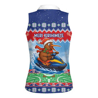 New Zealand Christmas Women Sleeveless Polo Shirt Funny Jet Ride Kiwi Xmas - Polynesian Pride