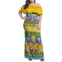 Hawaii Christmas Family Matching Off Shoulder Maxi Dress and Hawaiian Shirt Mele Kalikimaka Tropical Vibes - Polynesian Pride