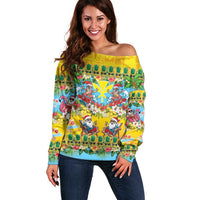 Hawaii Christmas Off Shoulder Sweater Mele Kalikimaka Tropical Vibes - Polynesian Pride