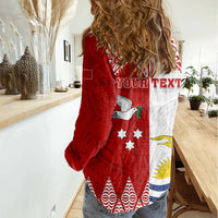 Personalised Tonga And Kiribati Women Casual Shirt Coat Of Arms Polynesian Pattern LT05 - Polynesian Pride