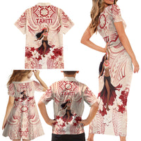 Tahiti Women's Day Family Matching Short Sleeve Bodycon Dress and Hawaiian Shirt With Polynesian Pattern LT05 - Polynesian Pride