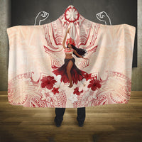 Tahiti Women's Day Hooded Blanket With Polynesian Pattern