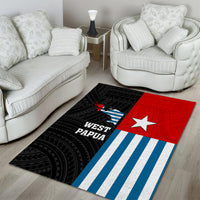 Personalised West Papua Area Rug Polynesian Pattern With Coat Of Arms