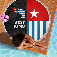 West Papua Beach Blanket Polynesian Pattern With Coat Of Arms LT05 - Polynesian Pride