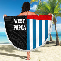 West Papua Beach Blanket Polynesian Pattern With Coat Of Arms LT05 - Polynesian Pride