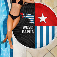 West Papua Beach Blanket Polynesian Pattern With Coat Of Arms LT05 - Polynesian Pride