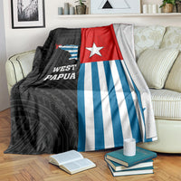 West Papua Blanket Polynesian Pattern With Coat Of Arms LT05 Blue - Polynesian Pride