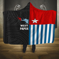 West Papua Hooded Blanket Polynesian Pattern With Coat Of Arms LT05 One Size Blue - Polynesian Pride