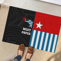 West Papua Rubber Doormat Polynesian Pattern With Coat Of Arms LT05 - Polynesian Pride