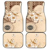 Samoa Siapo Pattern With Beige Hibiscus Car Mats