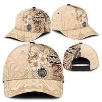 Samoa Siapo Pattern With Beige Hibiscus Classic Cap LT05 - Polynesian Pride