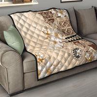Samoa Siapo Pattern With Beige Hibiscus Quilt