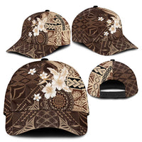 Samoa Siapo Pattern With Brown Hibiscus Classic Cap LT05 - Polynesian Pride